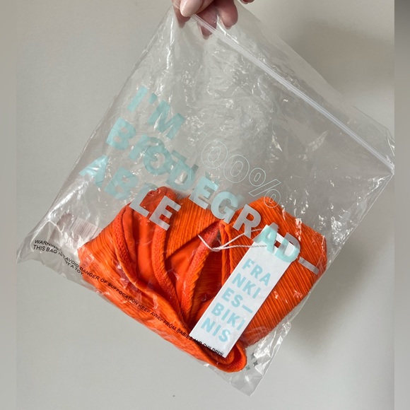 Frankie’s Bikinis Plissé Bikini in Papaya NWT - Picture 9 of 9